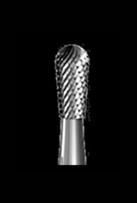Hartmetallfräser für Kunststoff und Gips, fein verzahnt, Länge 5.2mm, ø 2.3mm